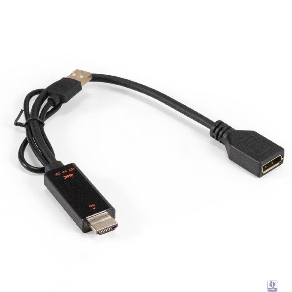 Exegate EX294714RUS Конвертер HDMI-DisplayPort ExeGate EX-A-HDMIM-DPFU2-0.15 (19M/U2AM+20F, с питанием USB2.0)