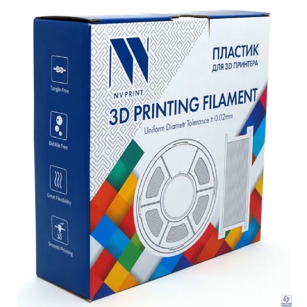 Филамент NVPRINT TPU Trans. для 3D печати диаметр 1.75мм  длина 165 метров  масса 0,5 кг