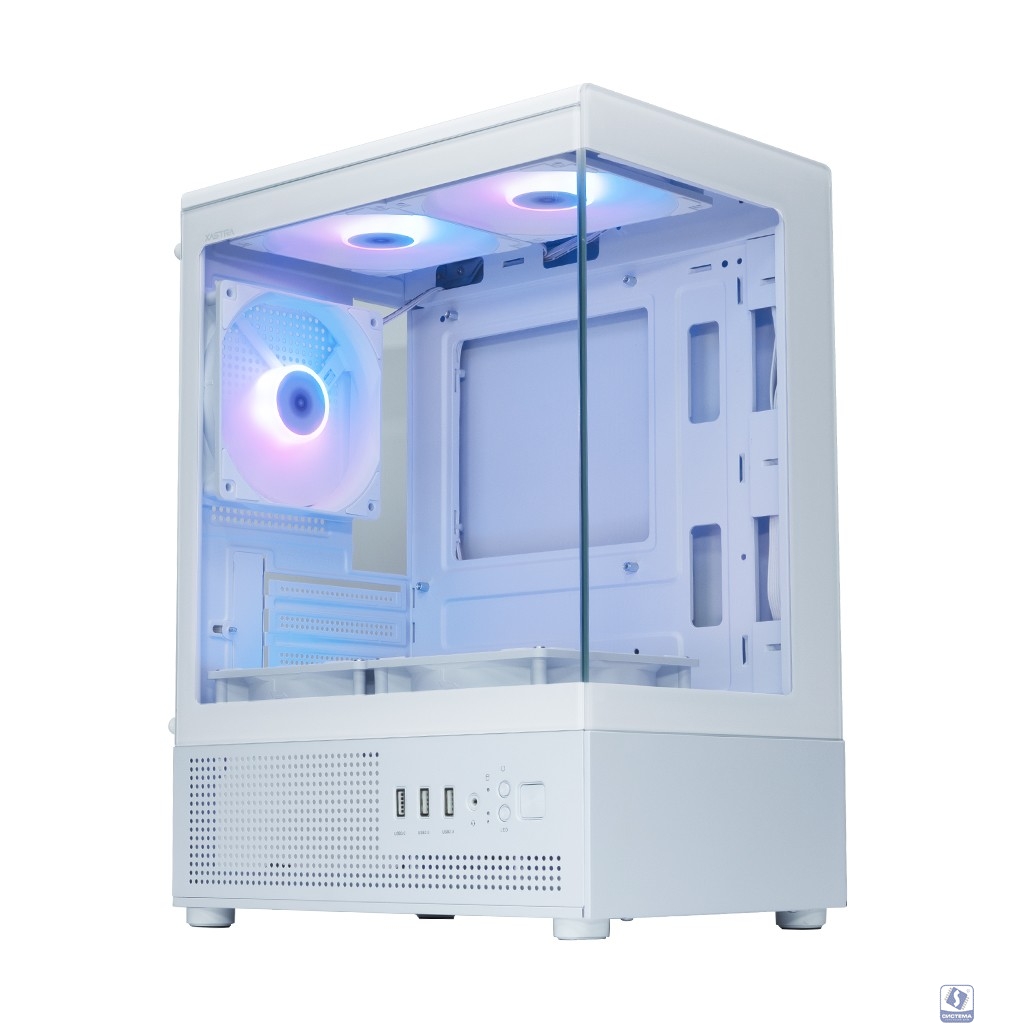 Корпус XASTRA Q300M 5ARGB-C6 White mATX/Aquarium/Screewless/ 5x120mm ARGB PWM FC fans/Argb+PWM HUB 6port/ Q300M-5FC12A-C6-WH
