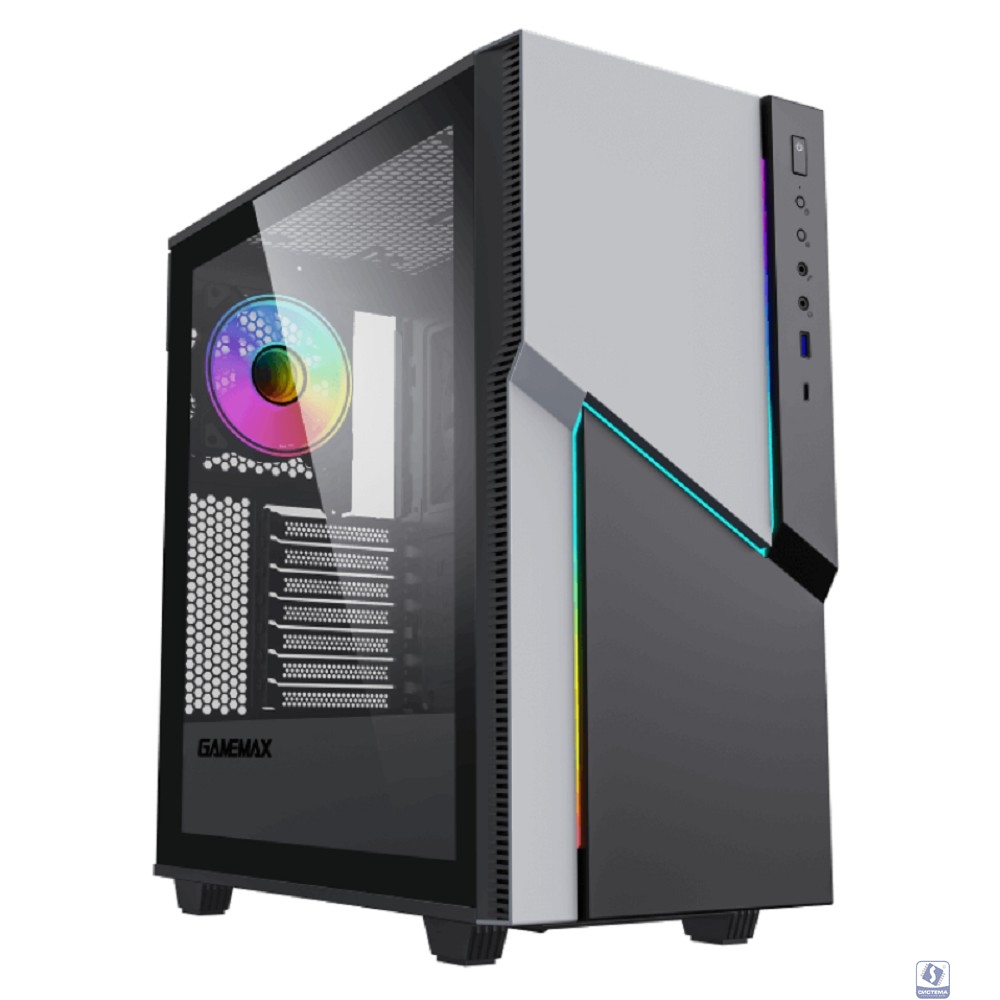 Gamemax Корпус ZORRO BLACK без БП (Midi Tower, Черный., 1*USB3.0, 1*USB Type-C, COC fan)
