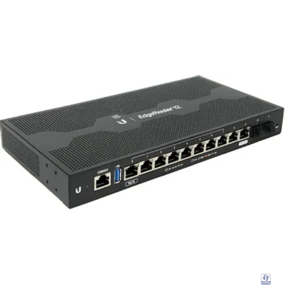 UBIQUITI ER-12-EU EdgeRouter 12 Маршрутизатор 4 ядра (1 ГГц), 10х 1G RJ45, 2х SFP, раздача PoE