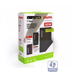 Адаптер для ноутбуков Storm SLU90/SLU90+, 90W, USB(2.1A), slim design + micro charger USB (MCM1)