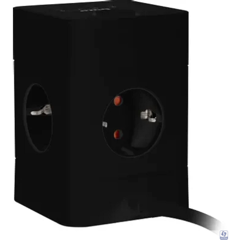 BURO BU-PTE4.1UC-Plus-B 1.5м (4 розетки) черный (коробка) 