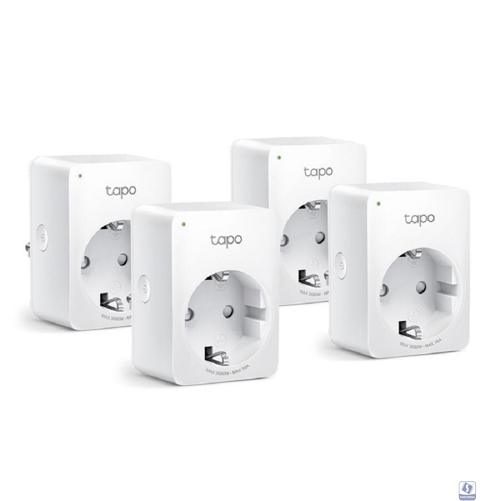 TP-Link Tapo P110(4-pack) Умная мини Wi-Fi розетка с мониторингом энергопотребления, 4 шт.