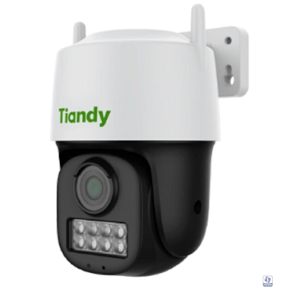 Tiandy TC-H333N Spec:I5W/C/WIFI/Eu/4mm/V4.2 компактная поворотная уличная, 3Мп, 2304х1296@20к/c, DWDR, цвет: 0.02лк, S+265, H.265(HP), S+264, H.264(HP, MP, BP), объектив 4мм, встроенные микрофон и дин