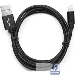 Gembird Кабель USB 2.0 Cablexpert CC-ApUSB2bk1m, AM/Lightning 8P, 1м, нейлоновая оплетка, алюминиевые разъемы, черный, пакет