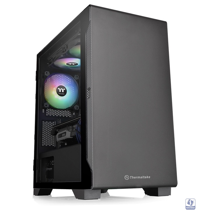 Корпус MicroATX Minitower Thermaltake S100 Tempered Glass (CA-1Q9-00S1WN-00) Black