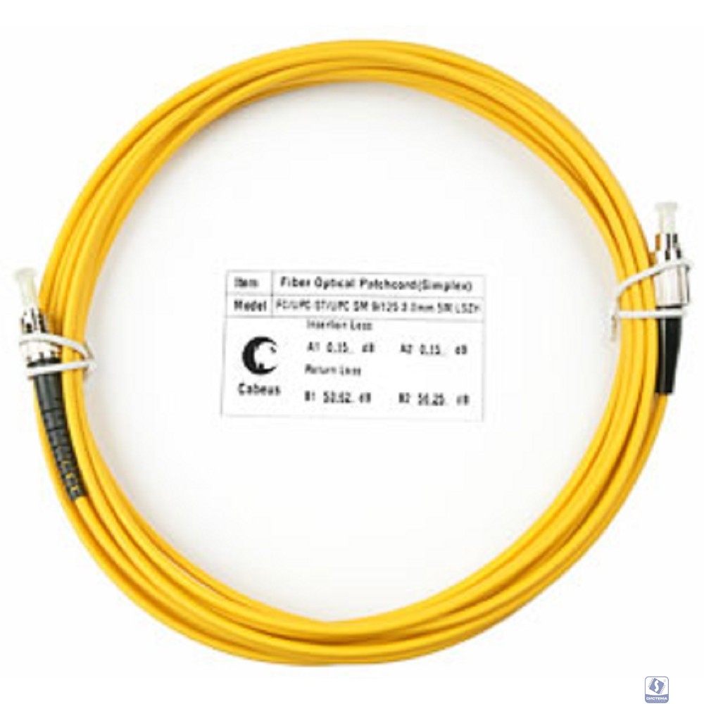 Cabeus FOP(s)-9-FC-ST-10m Шнур оптический simplex FC-ST 9/125 sm 10м LSZH