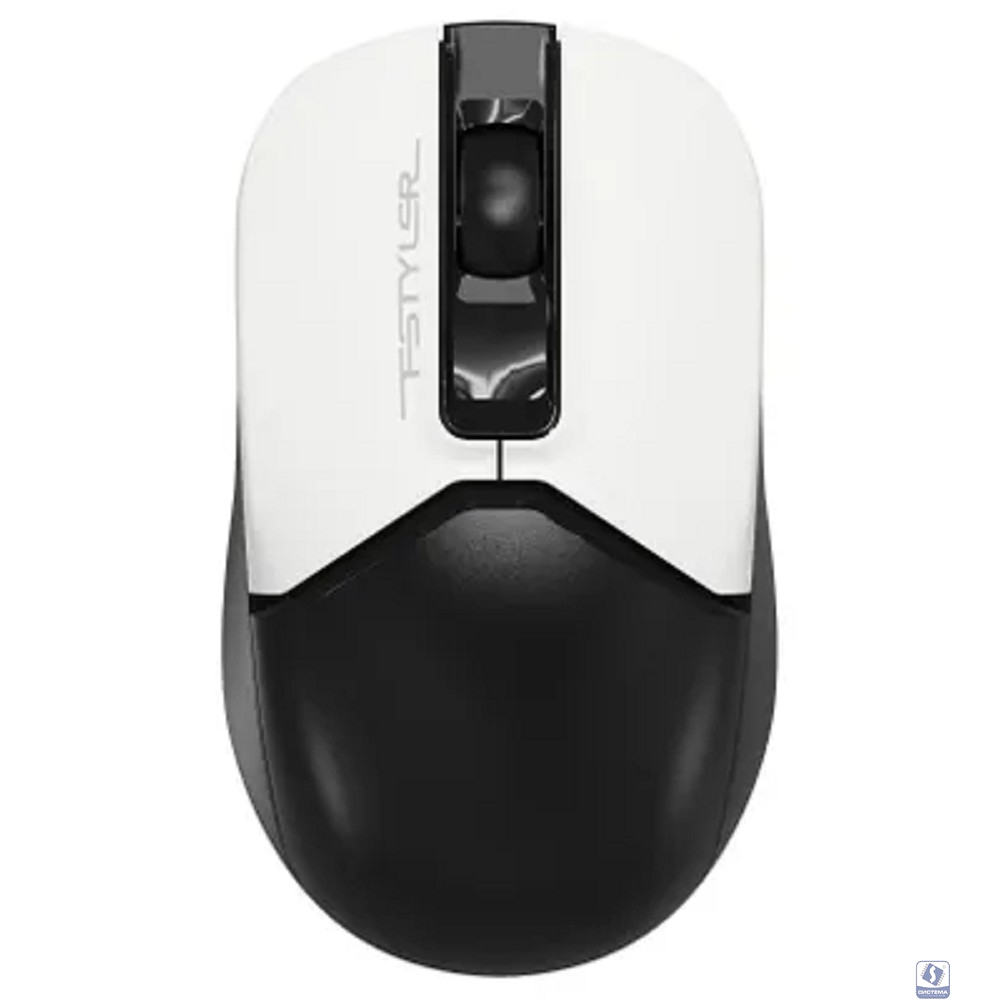 A-4Tech Мышь Fstyler FB12 черный/белый оптическая (1200dpi) беспроводная BT/Radio USB (3but) [1595332]