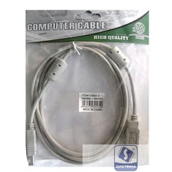 Buro Кабель USB2.0  USB2.0-AM/BM-1.8M-MG A(m)/B(m) (1.8м) феррит.кольца(USB2.0-AM/BM-1.8M-MG) [817259]