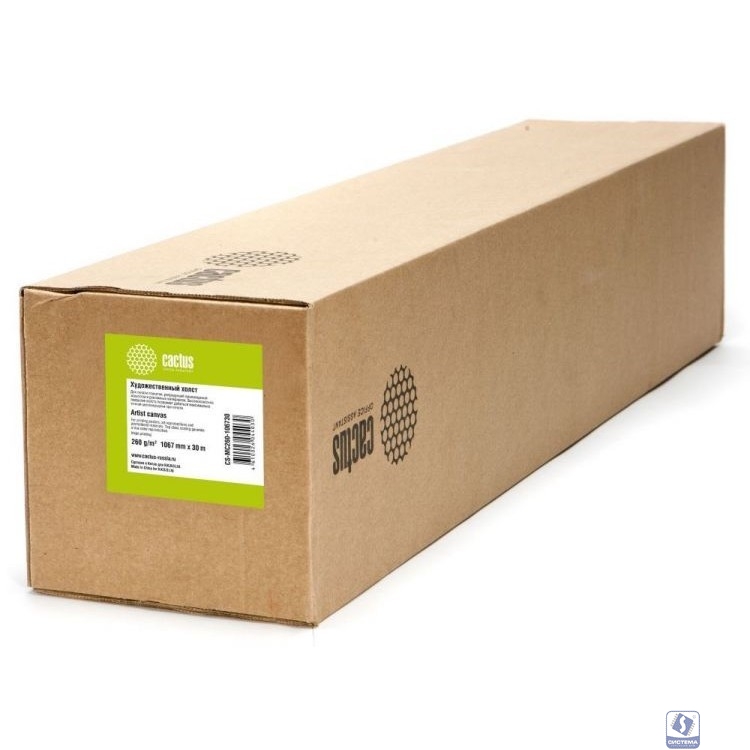 Холст Cactus CS-MC230-106730 42"(A0+) 1067мм-30м/230г/м2/белый матовое синтетика для струйной печати втулка:50.8мм (2")
