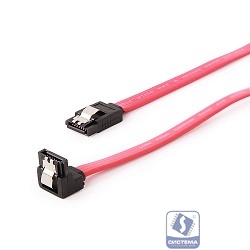 Cablexpert Кабель интерфейсный SATA 50см, угловой разъем, 7pin/7pin, защелка, пакет (CC-SATAM-DATA90)
