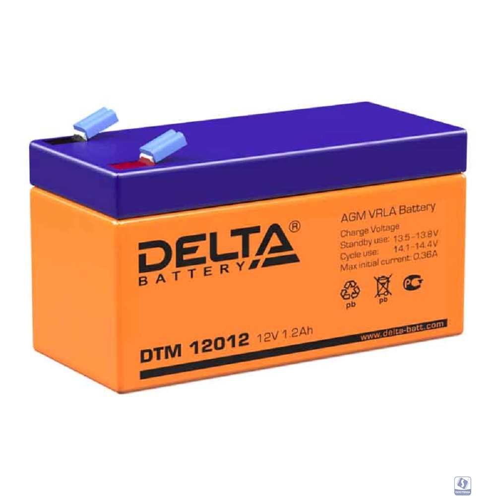 Delta DTM 12012  (1.2 А\ч, 12В) свинцово- кислотный аккумулятор  