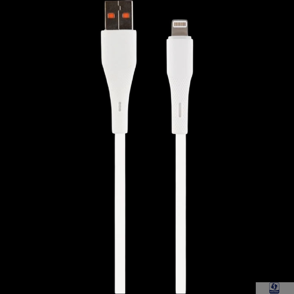 PERFEO Кабель USB A вилка - Lightning вилка, 2.4A, белый, силикон, длина 1 м., ELASTIC (I4338)