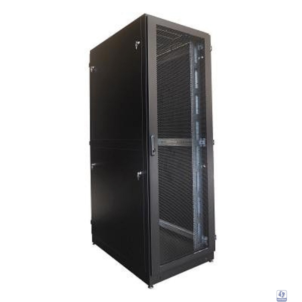 ЦМО Шкаф серверный напольный 48U (800 х 1200) двойные перфорированные двери 2 шт., цвет черный ШТК-М-48.8.12-88АА-9005