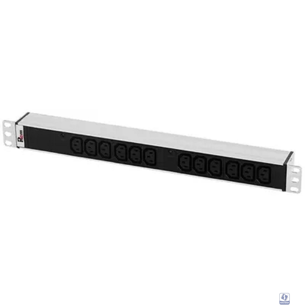 REM Блок розеток Rem-32 с инд., 12 IEC 60320 C13, 32А, алюм., 19", колодка (R-32-12C13-I-440-K)