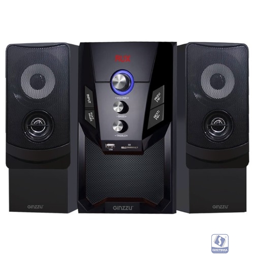Повреждение упаковки Ginzzu GM-415, Акустическая система 2.1, 50W/BT/USB/SD/FM/ДУ