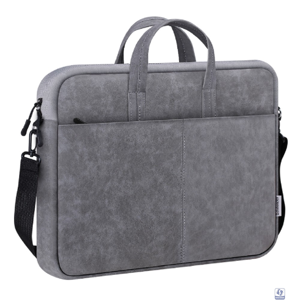 Defender Сумка для ноутбука Solid  15.6" PU кожа, серый, карман (26088)			