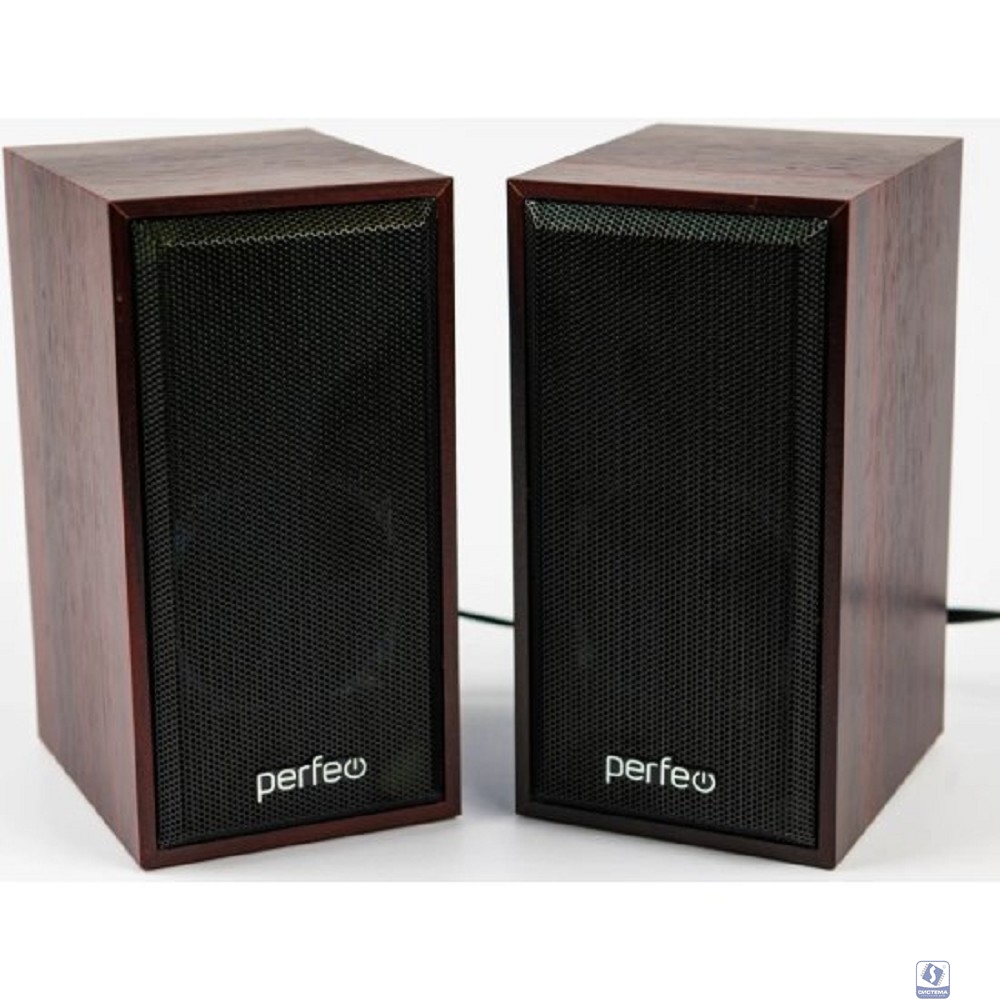 Perfeo колонки "CABINET" 2.0, мощность 2х3 Вт (RMS), махагон, USB	