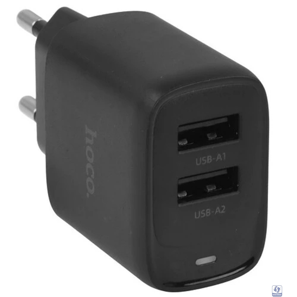 HOCO C141A/ Сетевое ЗУ/ 2 USB/ Выход: 12W/ Black