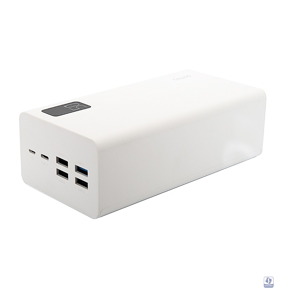 Perfeo Powerbank MOUNTAINS 50000 mAh/LED дисплей/PD + QC 3.0/Type-C/4 USB/Выход: 3A, max 22.5W/White (PF_B4888)