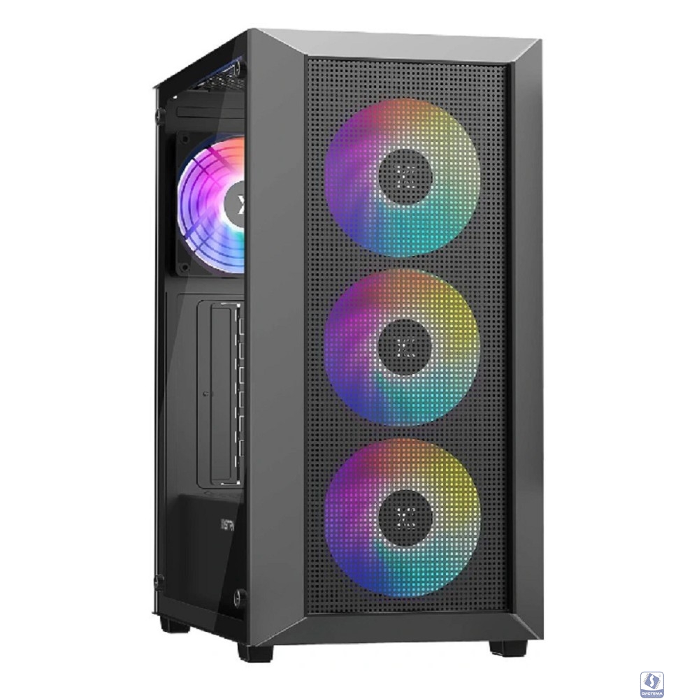 XASTRA Корпус A406 4ARGB Black ATX/Mesh/ tempered glass / 4x120mm ARGB PWM fans/ A406-4FC12A