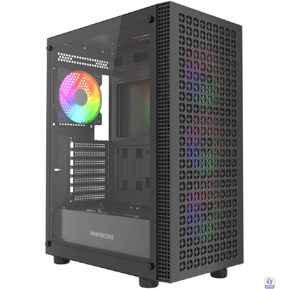 Powercase Mistral EA18, Tempered Glass, 4x 120mm ARGB PWM Fan, чёрный, ATX  (CMAEA18-A4)
