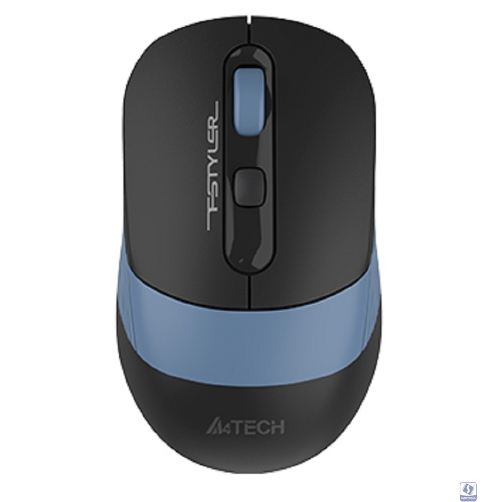 Мышь беспроводная A4Tech Fstyler FB10CS black/blue (оптическая, silent, BT/Radio, USB, 4but, 2000dpi)(FB10CS USB ASH BLUE)
