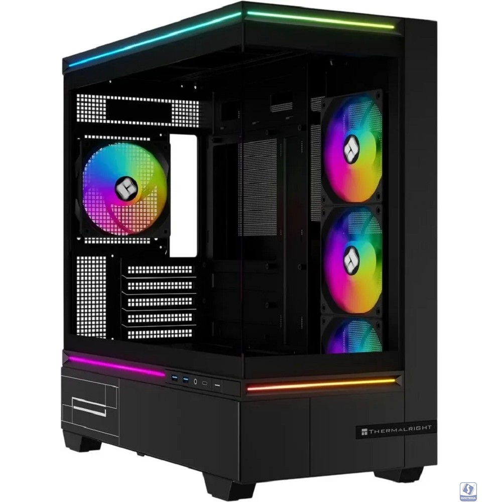 Thermalright Корпус M10 Black FAN4-C / TG / 4x120mm ARGB PWM Fans / USB TYPE-C / mATX  / TRTLM10BF4C