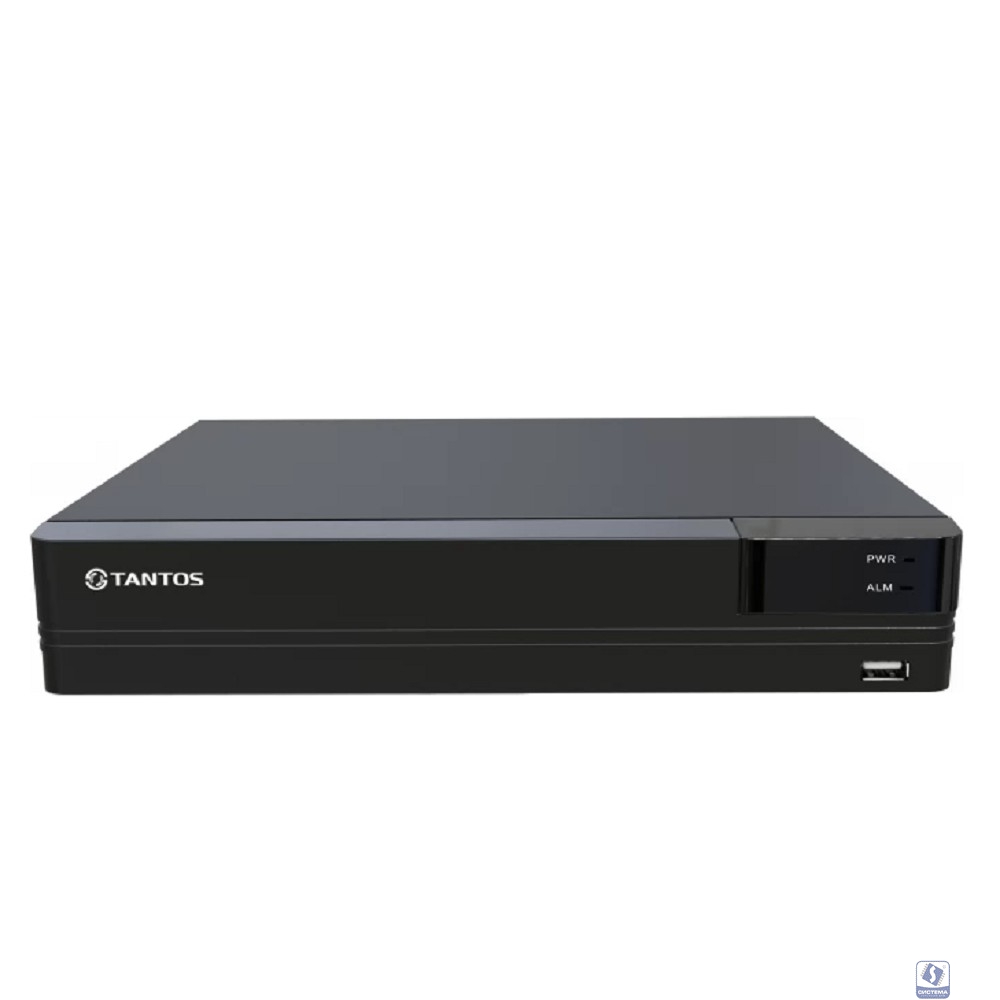 Видеорегистратор Tantos TSr-NV04155P сетевой 4 канальный для IP камер со встроенным 4 портовым PoE коммутатором.