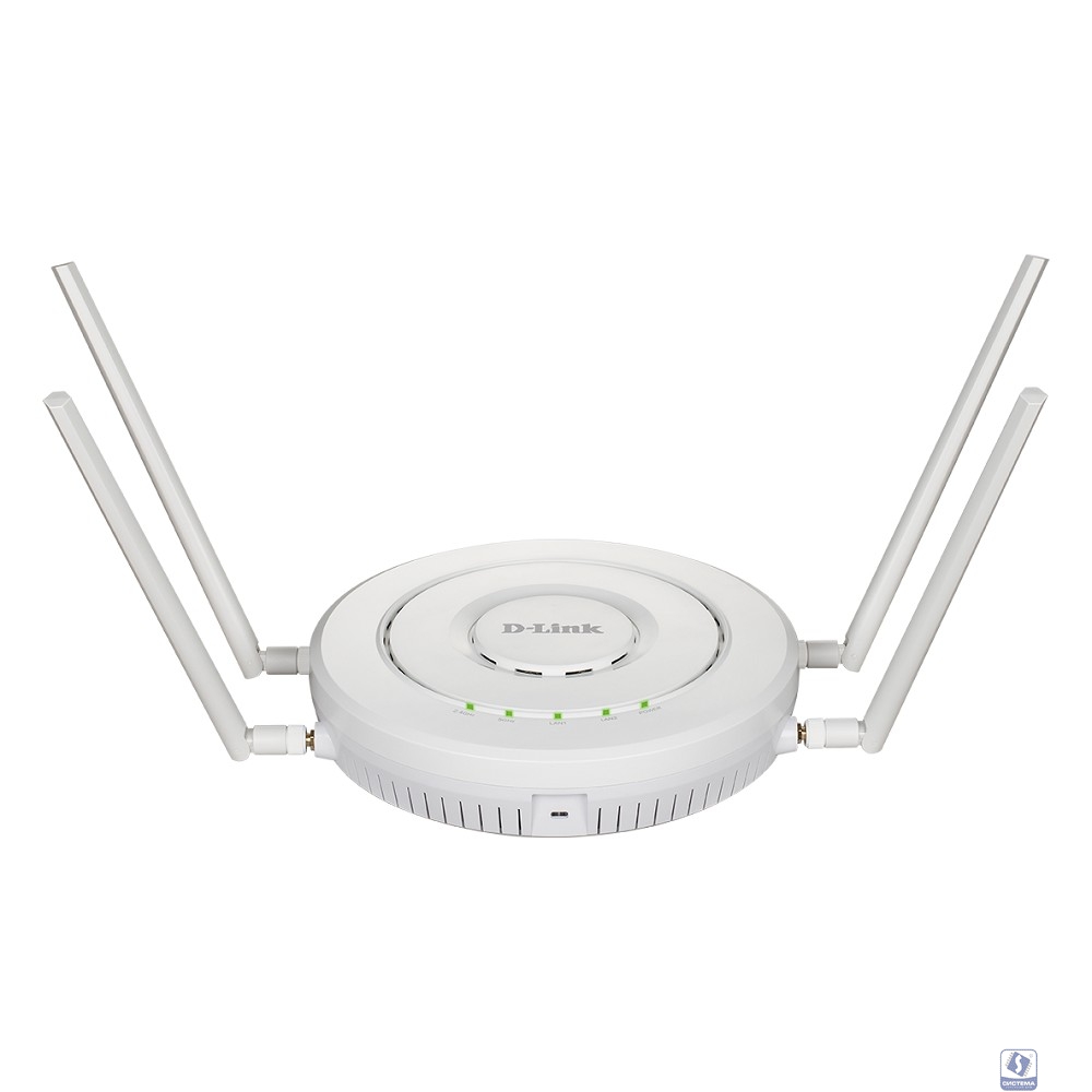 D-Link DWL-8620APE/A1A Беспроводная двухдиапазонная унифицированная точка доступа AC2600 Wave 2 с поддержкой MU-MIMO, PoE и 4 внешними съемными антеннами