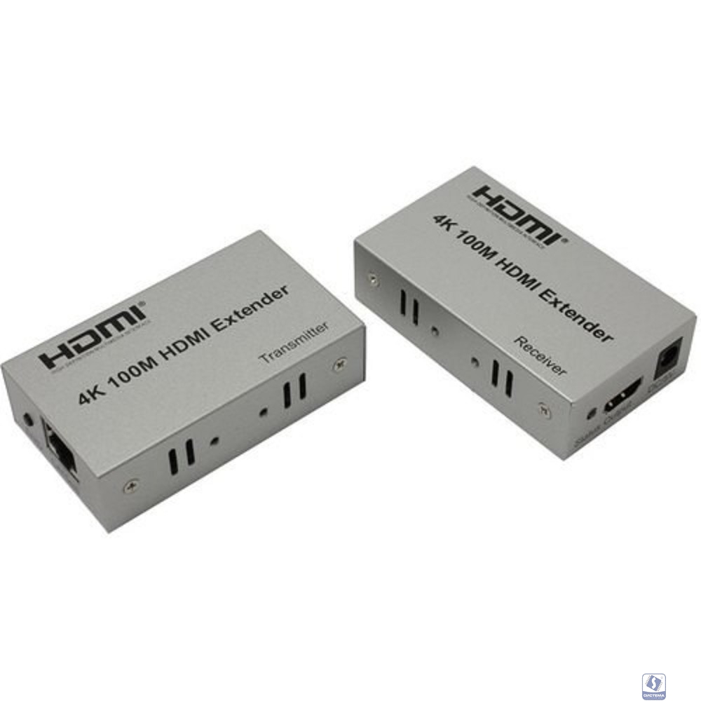 ORIENT VE047, HDMI 4K extender (Tx+Rx), активный удлинитель до 100 м по одной витой паре, HDMI 1.4b, 4K@30Hz/ 1080p@60Hz/3D, HDCP, подключается кабель UTP Cat5e/6, питание от внешних БП 5В/1А, (30161)