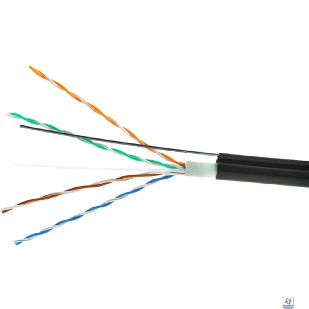 Cablexpert UPC-5051E-4-CU-OUTR Кабель Cablexpert (RU) UTP outdoor 4x2x0.51 на тросу, медный, кат.5e, однож., 305м, coil, черн