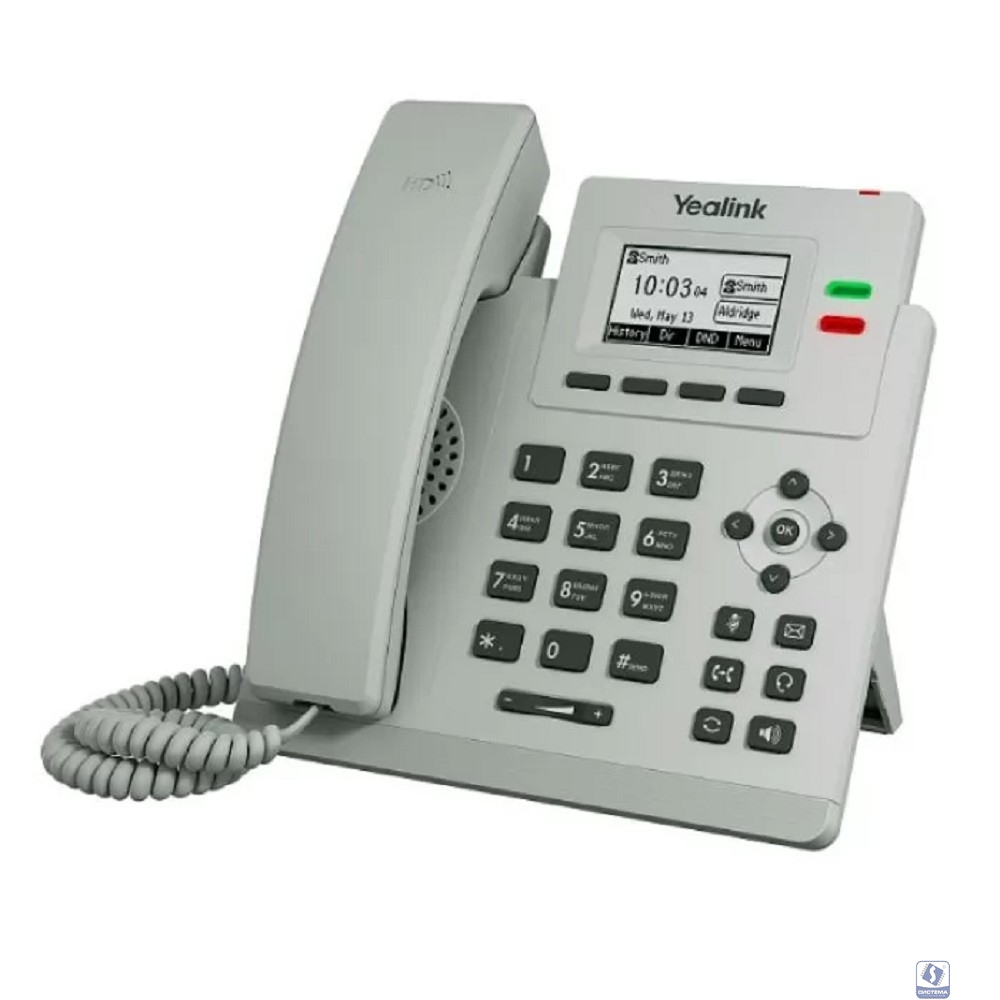  Yealink SIP-T31P, Телефон SIP 2 линии, PoE, БП в комплекте,светло-серый (SIP-T31P Light Gray)