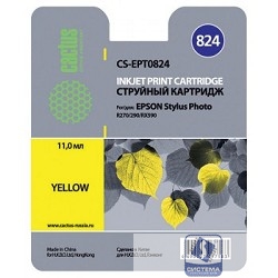 Cactus EPT0824 Картридж струйный CS-EPT0824 CS-EPT0824 желтый для Epson Stylus Photo R270/290/RX590 (11,4ml)