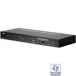 ATEN CS1708i-D(F)(E)(-AT-Gi) Переключатель, электрон., KVM, 1 local user PS2/USB+VGA+1 IP user => 8 cpu PS2/USB+VGA, со шнурами PS/2 1.8м/USB 1.8м., 1600x1200 удал.конс/2048x1536 локал.конс, 1U 19"