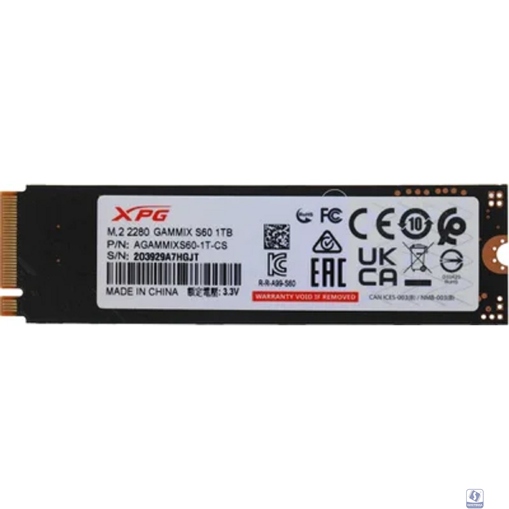A-DATA SSD 1Tb GAMMIX S60 BLADE,M.2(22x80mm), NVMe, PCIe 4.0 x4, 3D NAND, AGAMMIXS60-1T-CS