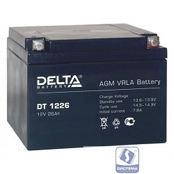 Delta DT 1226 (26 А\ч, 12В) свинцово- кислотный аккумулятор  