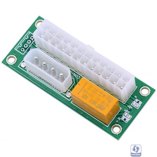 KS-is KS-345 Адаптер синхронизатор блоков питания add2psu ATX 24pin														