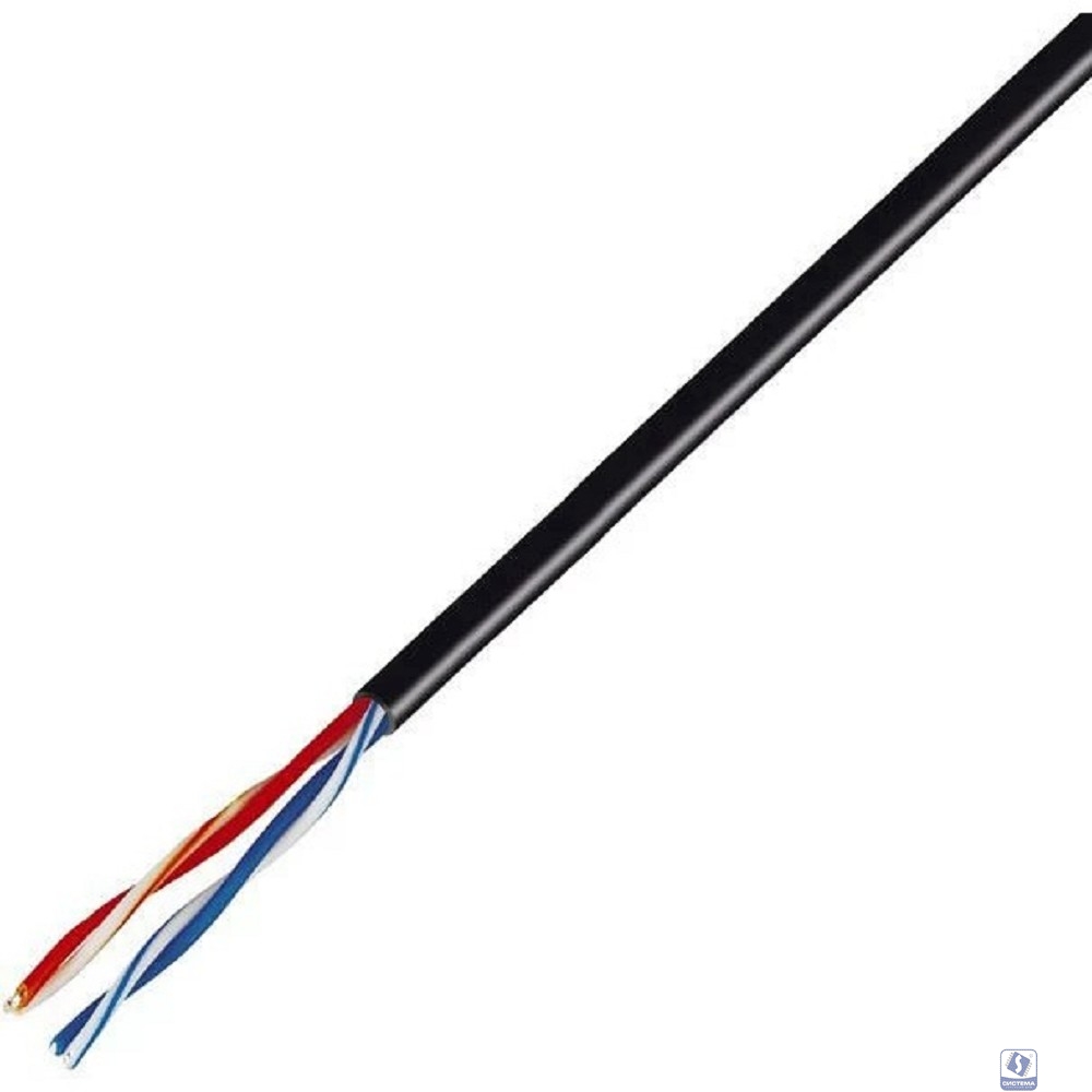 Rexant (01-0025) Кабель витая пара U/UTP, CAT 5e, PE, 2PR, 24AWG, OUTDOOR, SOLID, черный, 305м