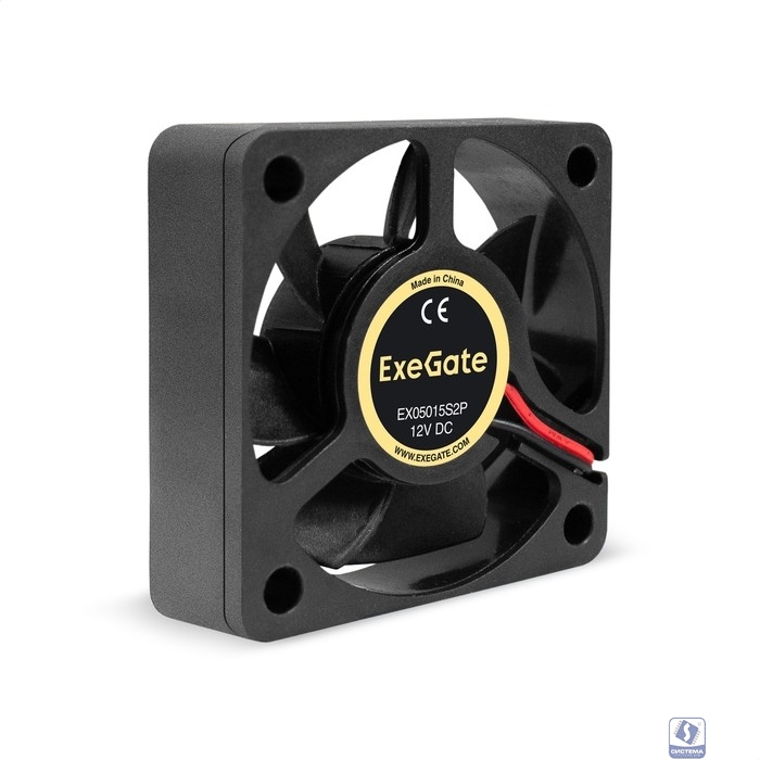 Exegate EX295221RUS Вентилятор 12В DC ExeGate EX05015S2P (50x50x15 мм, Sleeve bearing (подшипник скольжения), 2pin, 5500RPM, 30dBA)
