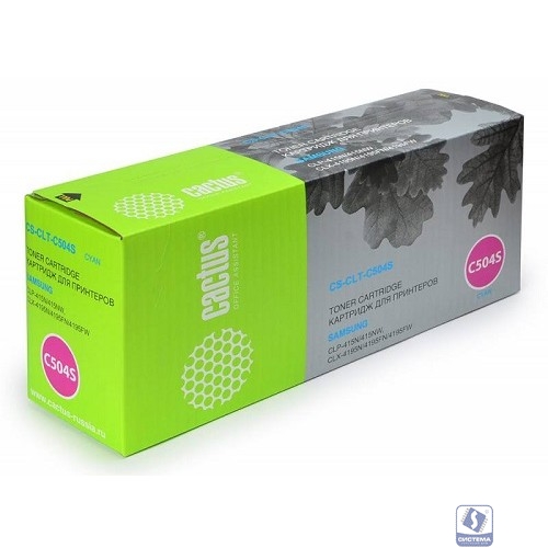 Картридж лазерный Cactus CS-CLT-C504S голубой (1800стр.) для Samsung CLP-415N/ CLX-4195FW/4195FN