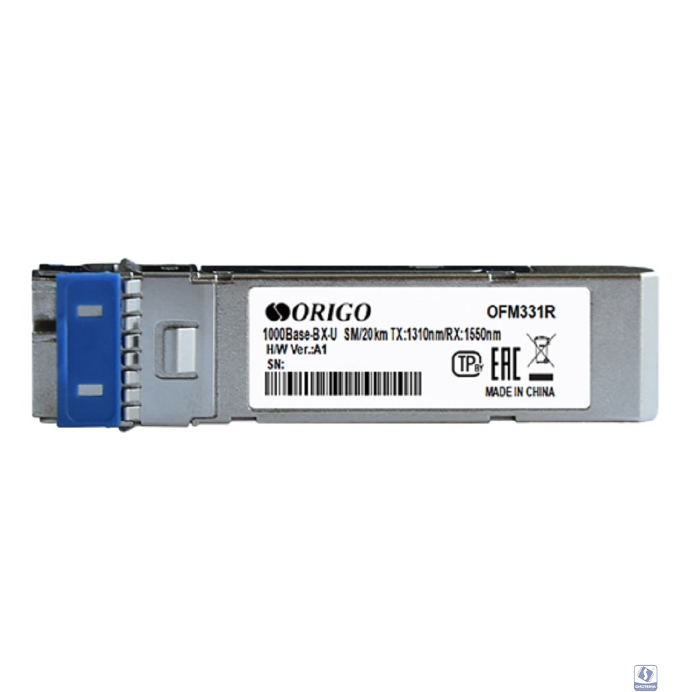 ORIGO OFM331R/20KM/A1A WDM SFP-трансивер, 1000Base-BX-U (Simplex LC), Tx: 1310нм, Rx: 1550нм, одномод, до 20км