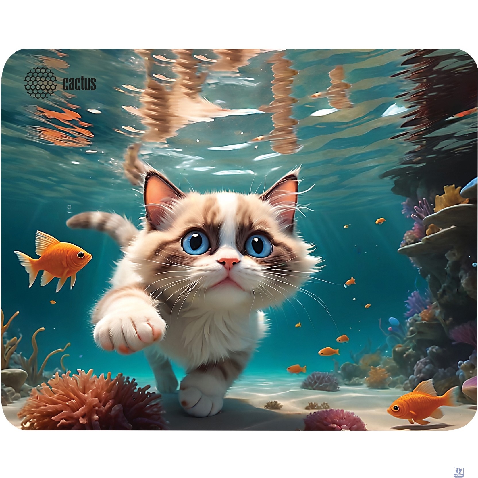 Коврик для мыши Cactus Fish Cat рисунок 300x250x3мм (CS-MPC-D15M)
