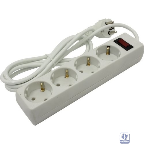 Exegate EX279399RUS Удлинитель ExeGate EC-4-1.8W (4 розетки, 1.8м, евровилка, белый)
