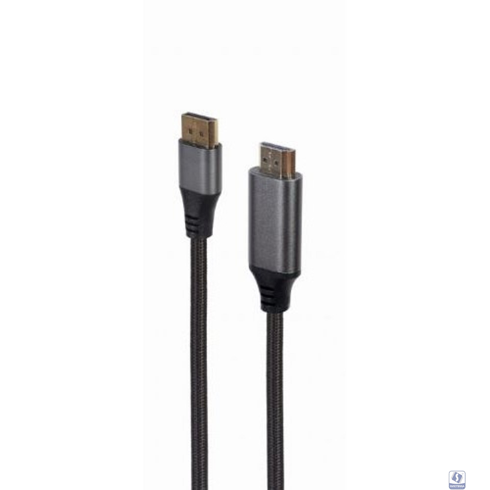 Кабель DisplayPort-HDMI Cablexpert, 4K, 1.8м, 20M/19M, черный, экран, пакет (CC-DP-HDMI-4K-6)