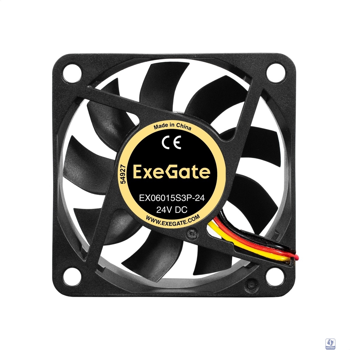 Exegate EX297075RUS Вентилятор 24В DC ExeGate EX06015S3P-24 (60x60x15 мм, Sleeve bearing (подшипник скольжения), 3pin, 4800RMP, 34,1dBA)