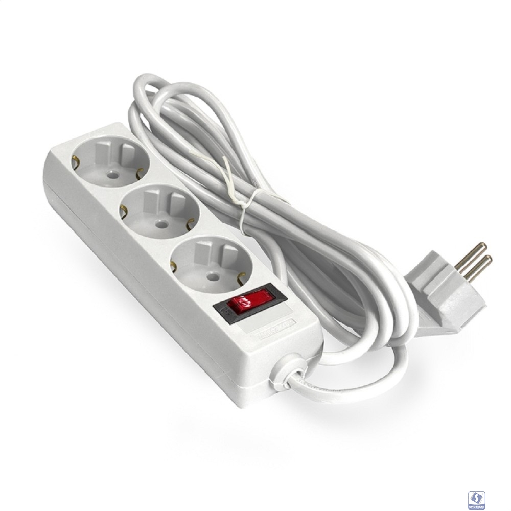 Exegate EX221178RUS Сетевой фильтр Exegate SP-3-1.8W (3 розетки, 1.8м, евровилка, белый)