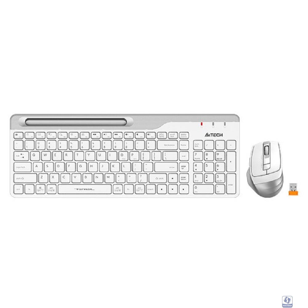 Клавиатура + мышь A4Tech Fstyler FB2535C клав:белый/серый мышь:белый/серый USB беспроводная Bluetoot