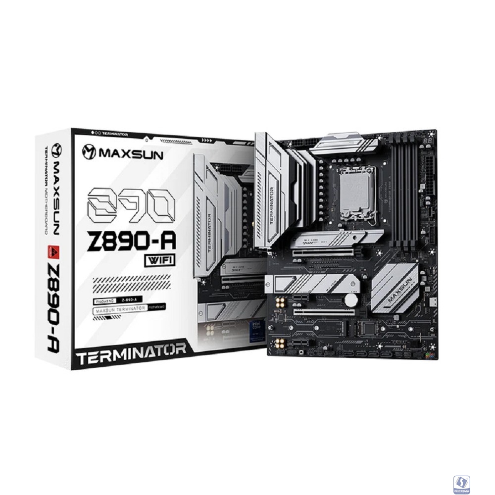 MAXSUN MS-Terminator Z890-A (Socket 1851, ATX, 4*DDR5(256Gb), DP/HDMI, 4*SATA3, 4*M.2, 1xPCI-Ex16 /1xPCI-Ex4/2*PCIEx1, 1*Type-C, 4*USB 2.0, 2*USB 3.2, LAN 1*2.5G, SPDIF, RTL)